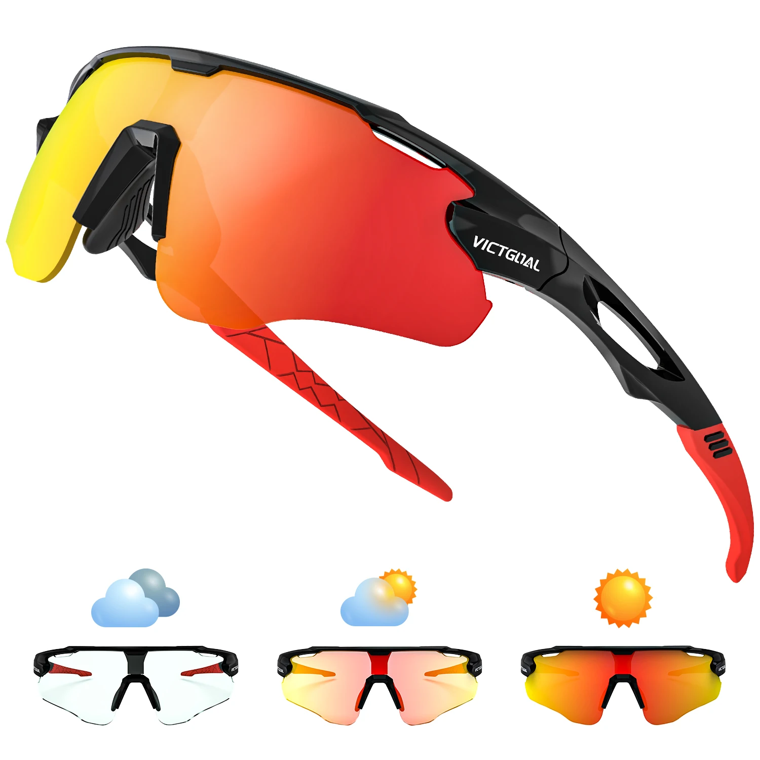 AliExpress Victgoal VICTGOAL Photochromic Cycling Sunglasses for Men Women Sports UV400 Protection Bicycle Eyewear MTB