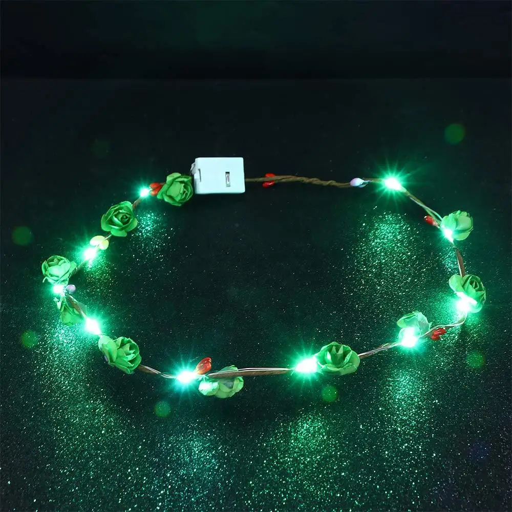 

Seaside LED Light For Bridesmaid Birthday Party Simulation Flower Glowing Wreath Flower Crowns Beach Headband Wreath Headband
