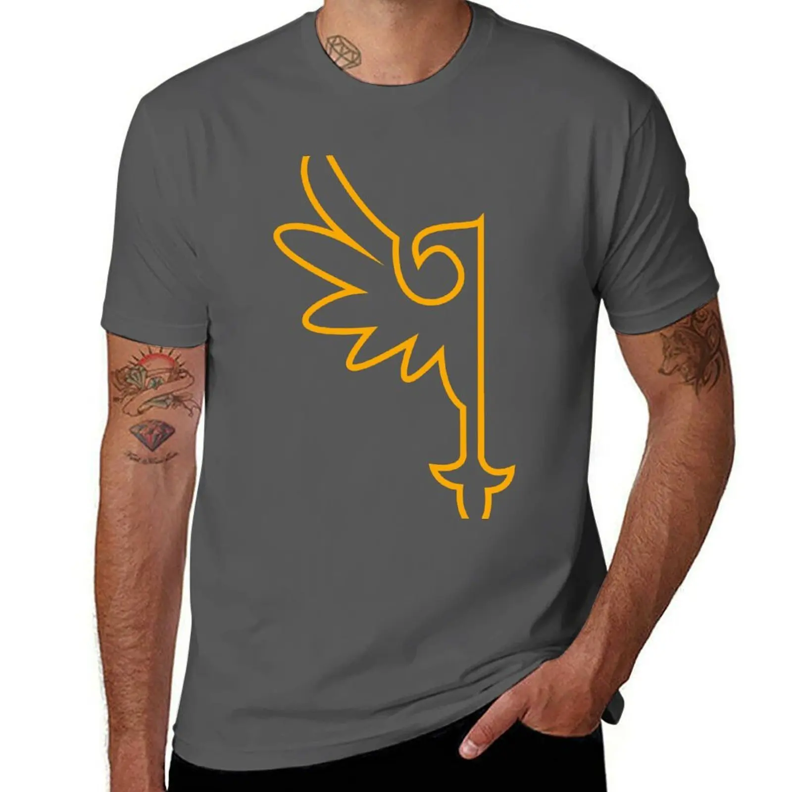 

Golden One-Winged Eagle T-Shirt t shirts for man pack cotton cotton t shirts man 100% T-Shirt