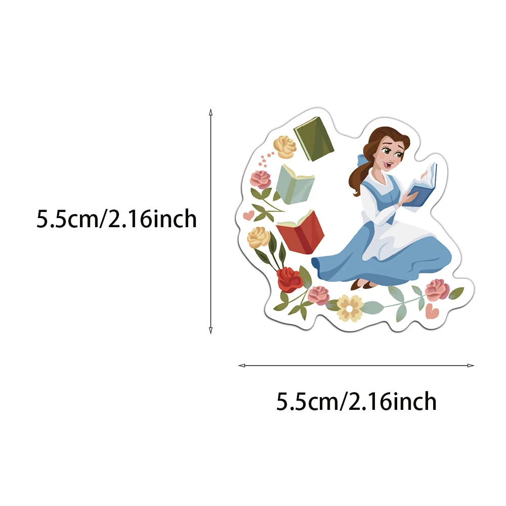 10/30/60pcs 혼합 애니메이션 디즈니 귀여운 공주 스티커 벨 라푼젤 백설 공주 만화 데칼 노트북 기타 전화 스티커 팩