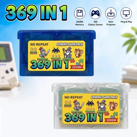 Retro 369 in 1 GBA Game Cartridge Multi Collection New Label for Game…