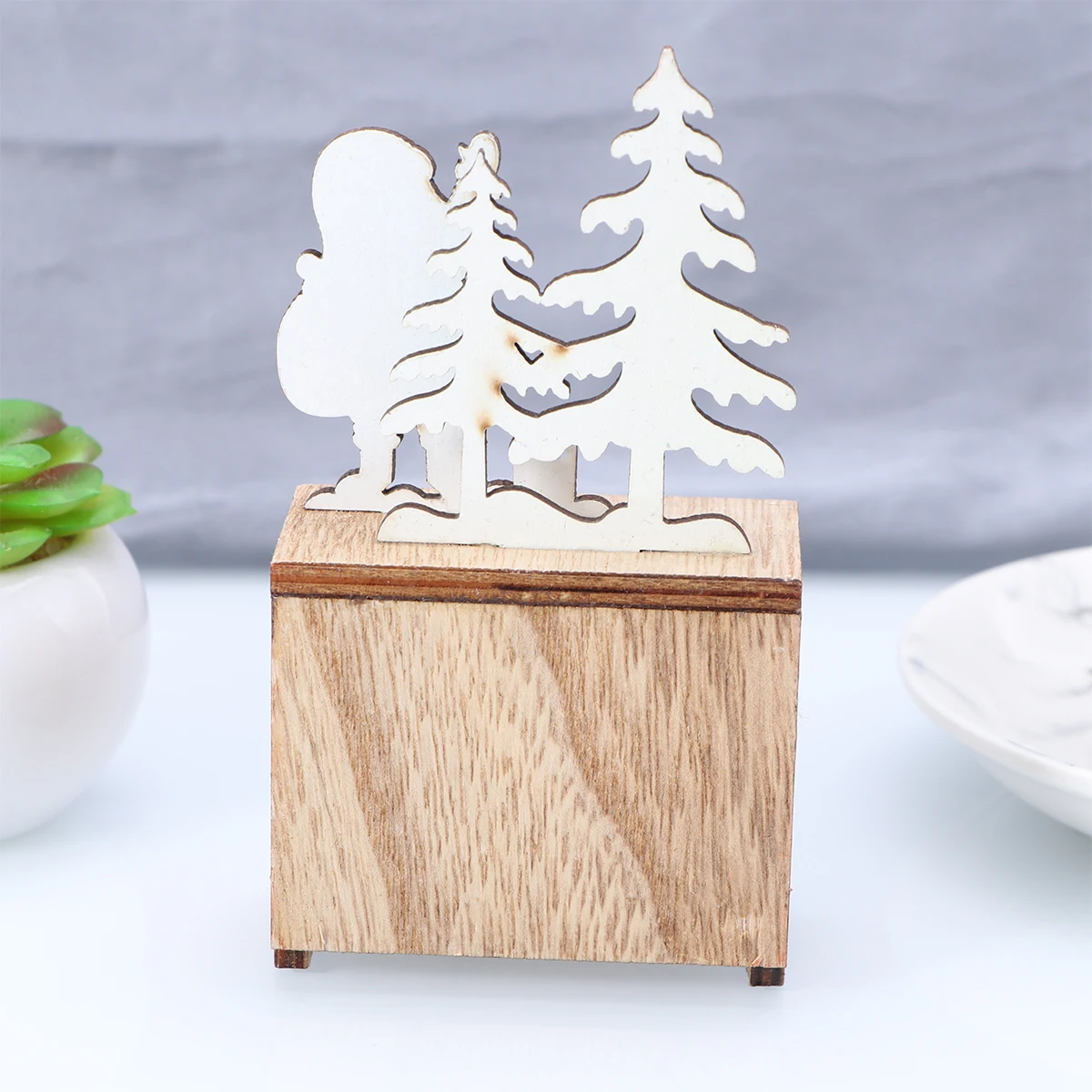 

Wooden Tree Calendar Block for Desk Perpetual Office Decor Date Blocks Christmas Decorations