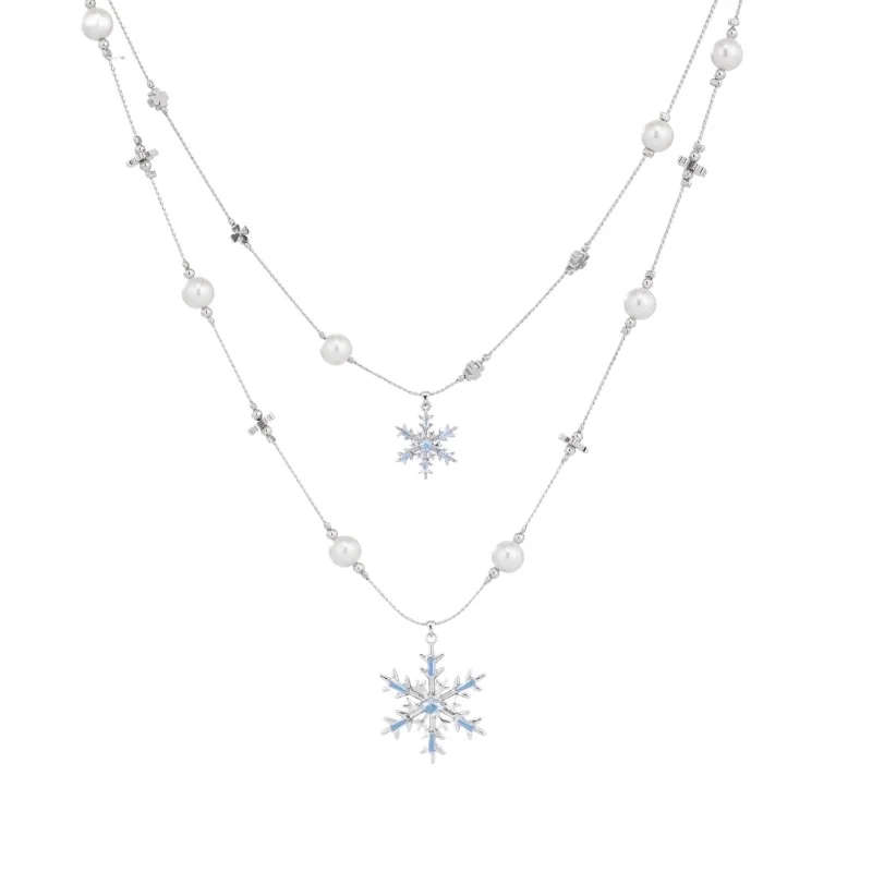 Original Snowflake Series Double Broken Pearl Necklace Girls Birthday Gifts