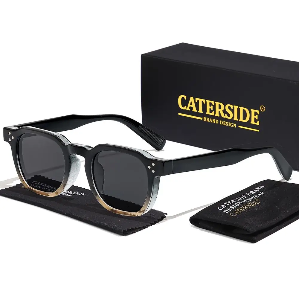 CATERSIDE Modische Herren-Sonnenbrille Markendesign Quadratische Punk-Sonnenbrille Damen Outdoor Reise Party Dekoration Geschenk Brille UV400 – Detail 18