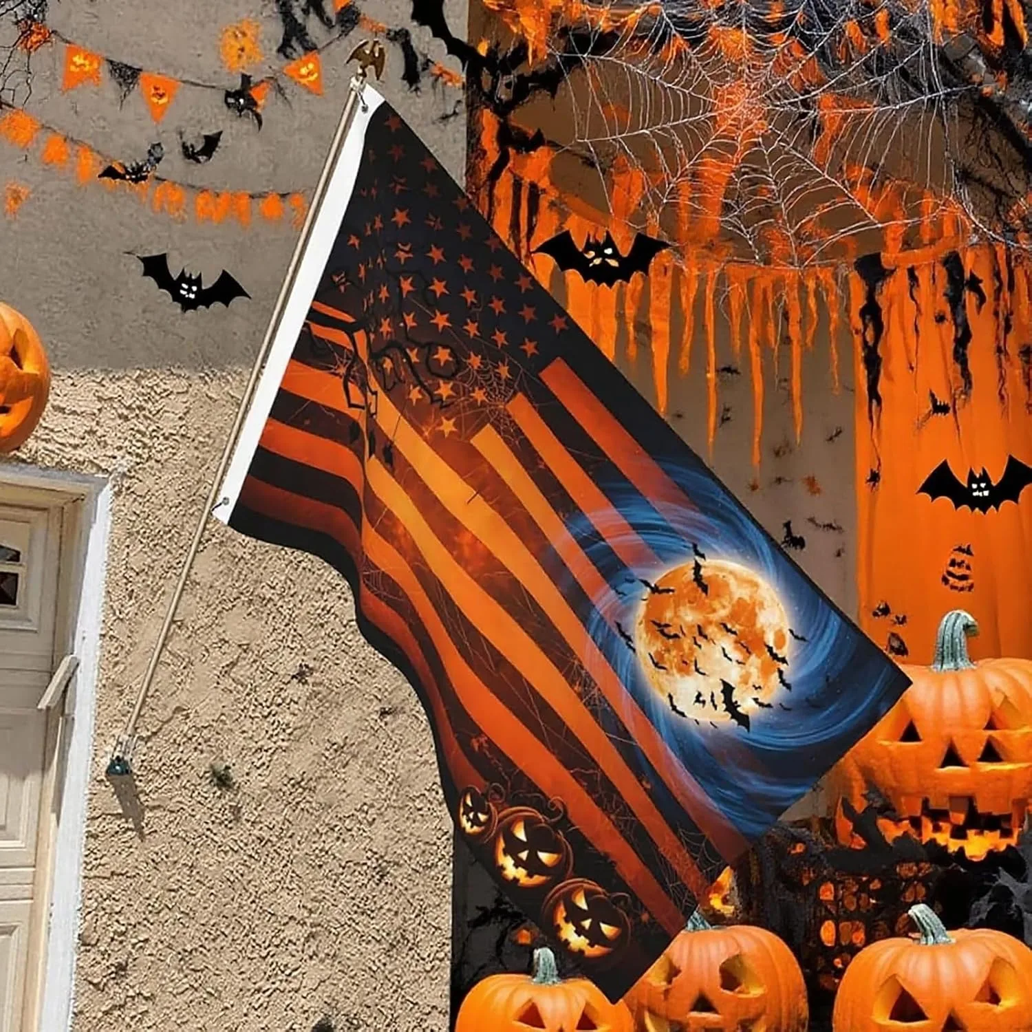 Custom Halloween Outdoor Flag, Personalized Customized Flag, Print Your Own Text Photo Logo for Yard Halloween Party Decor