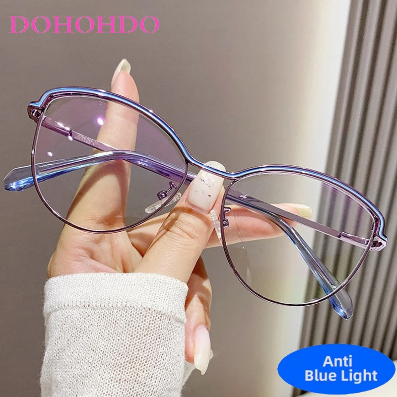 

Metal Cat Eye Glasses Blue Light Blocking Women Men Trendy Brand Designers Optical Spectacle Computer Protection Eyeglasses Очки