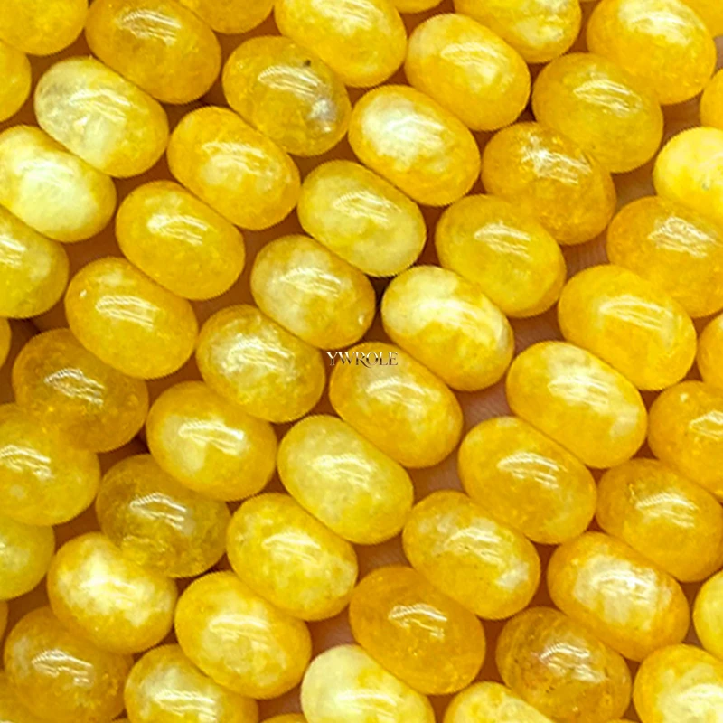6x10mm Wheels Natural Stone Yellow Chalcedony Loose Spacer Beads for Jewelry Making Diy Bracelet Charms Accessories 15'' - view 5