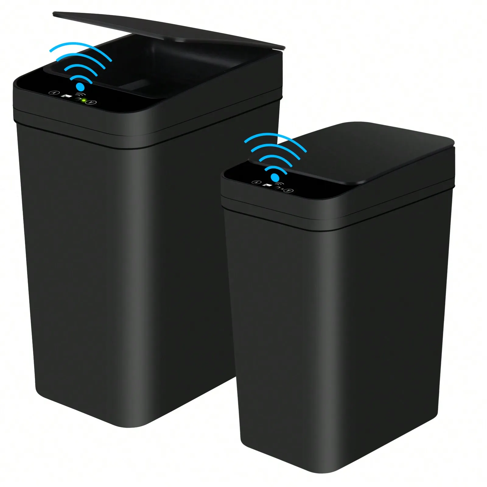 2 Pack 2.2 Gal & 4 Gal Bathroom Automatic Trash Can Touchless Motion Sensor Small Garbage Can With Lid Smart Electric Narrow Waterproof Garbage Bin For Bedroom Office Kitchen(Batteries Not Included),Kitchen,Bathroom,Home,Household Suppliers