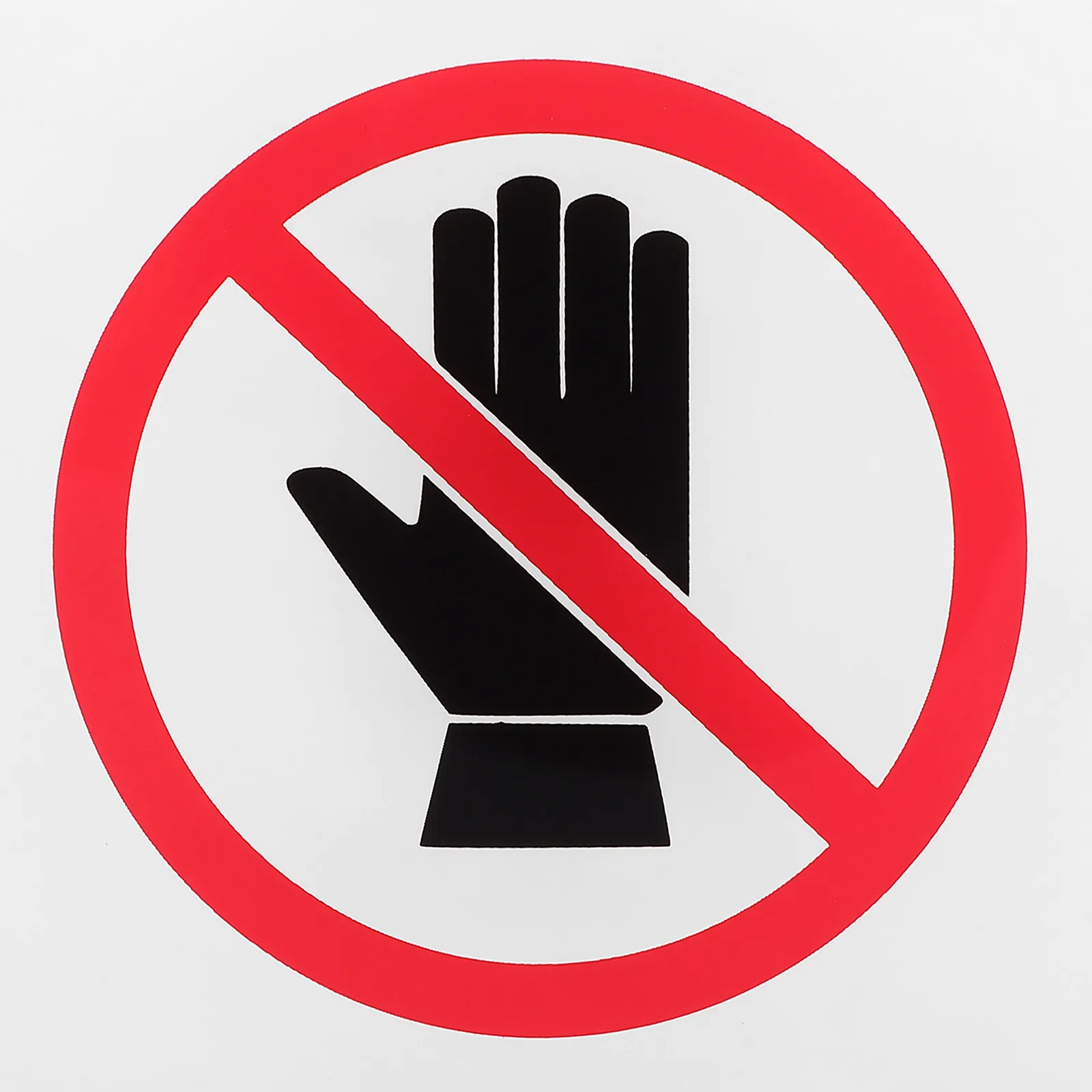 No Touch Sign Sticker Acrylic Material Peel and Stick Caution Decal High Visibility Safety Warning Sign for Construction Site