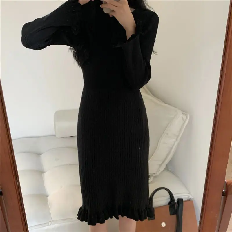 Off White Bodycon Woman Dress Solid Knitted Evening Crochet Dresses for Women Black Robe Maxi Long Clothes Cotton Promotion Thic