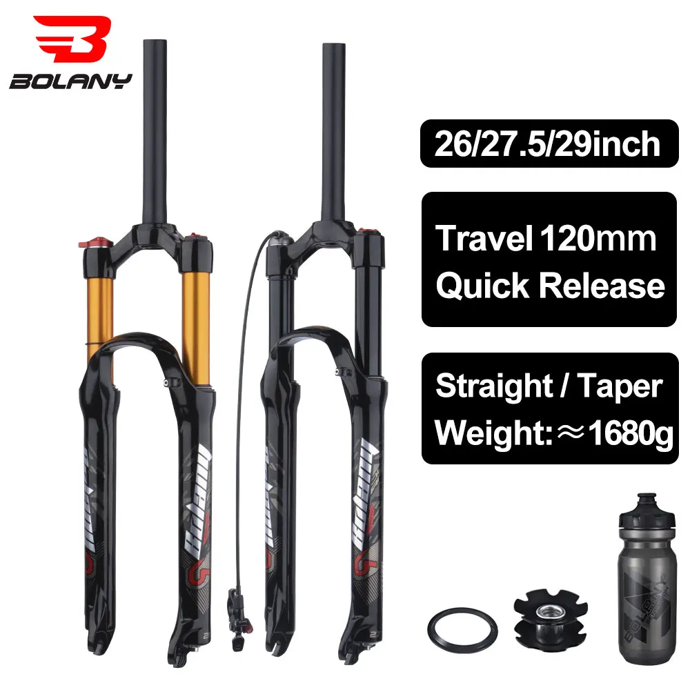 Bolany Bicycle Air Fork Sleeve Quick Release MTB Suspension 26/27.5/29 Straight/Tapered RL/LO Mountain Bike Front Fork