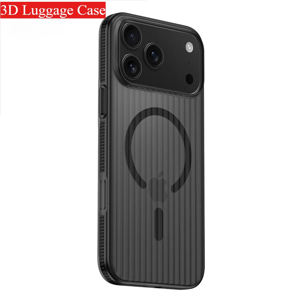 

Чехол для телефона с 3D гофрированным узором для Magsafe, магнитный чехол с беспроводной зарядкой для IPhone 17 Pro Max 16, 14, 13, 12, чехол