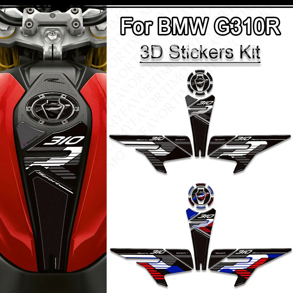 

Tank Pad Side Grips Gas Fuel Oil Kit Knee 3D Resin Stickers Decals Protector For BMW G310R G 310 R G310 2021 2022 2023 2024 2025