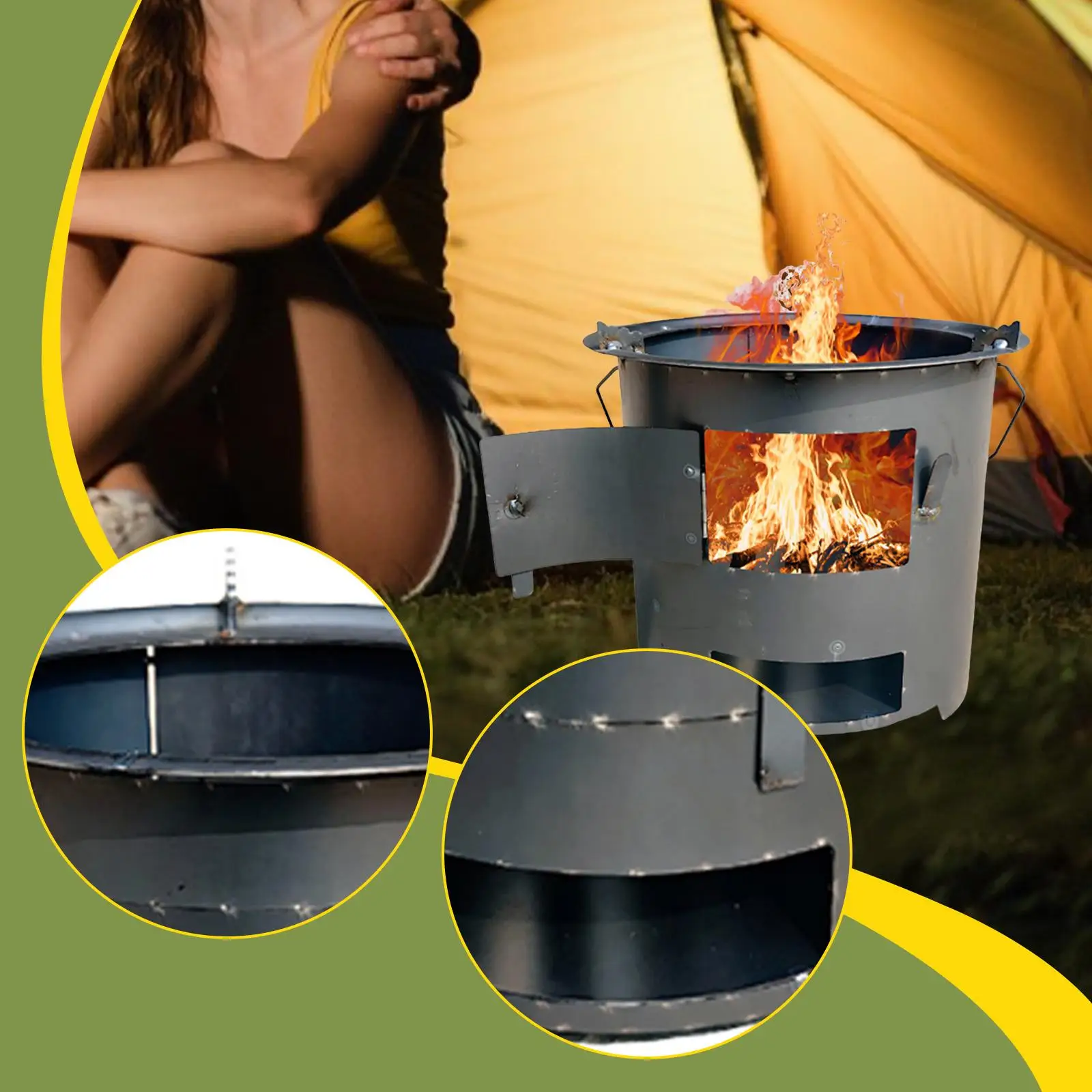 

Wood Furnace Outdoor Cooking Gear for Hiking Fishing Backyard Gatherings