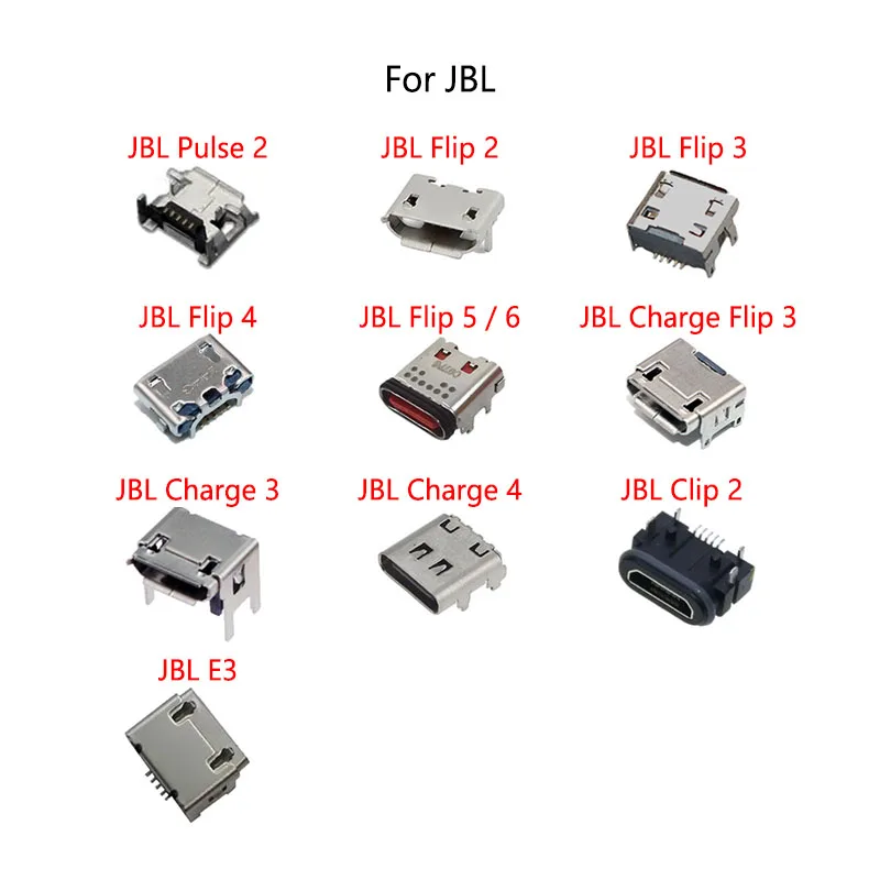 2PCS/Lot For JBL Flip 3 Pulse Clip 2 4 5 6 E3 Bluetooth Speaker Micro USB Charging Dock Charge Socket Port Jack Connector Type-C