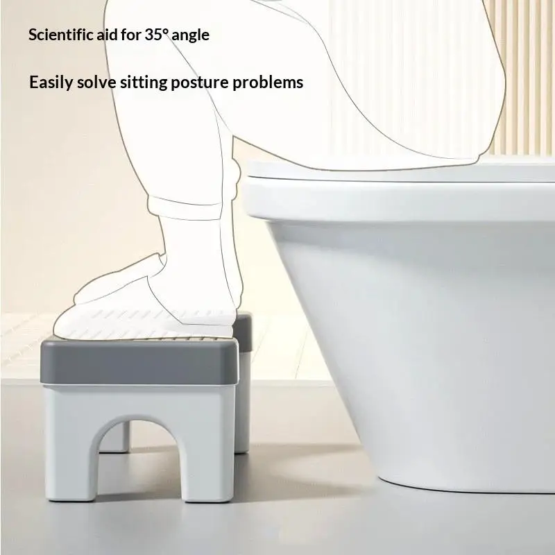 【MA】1Pcs Sturdy Plastic Toilet Squat Stool Non Slip Surface Stable Legs For Better Bowel Posture Adults Kids Bathroom