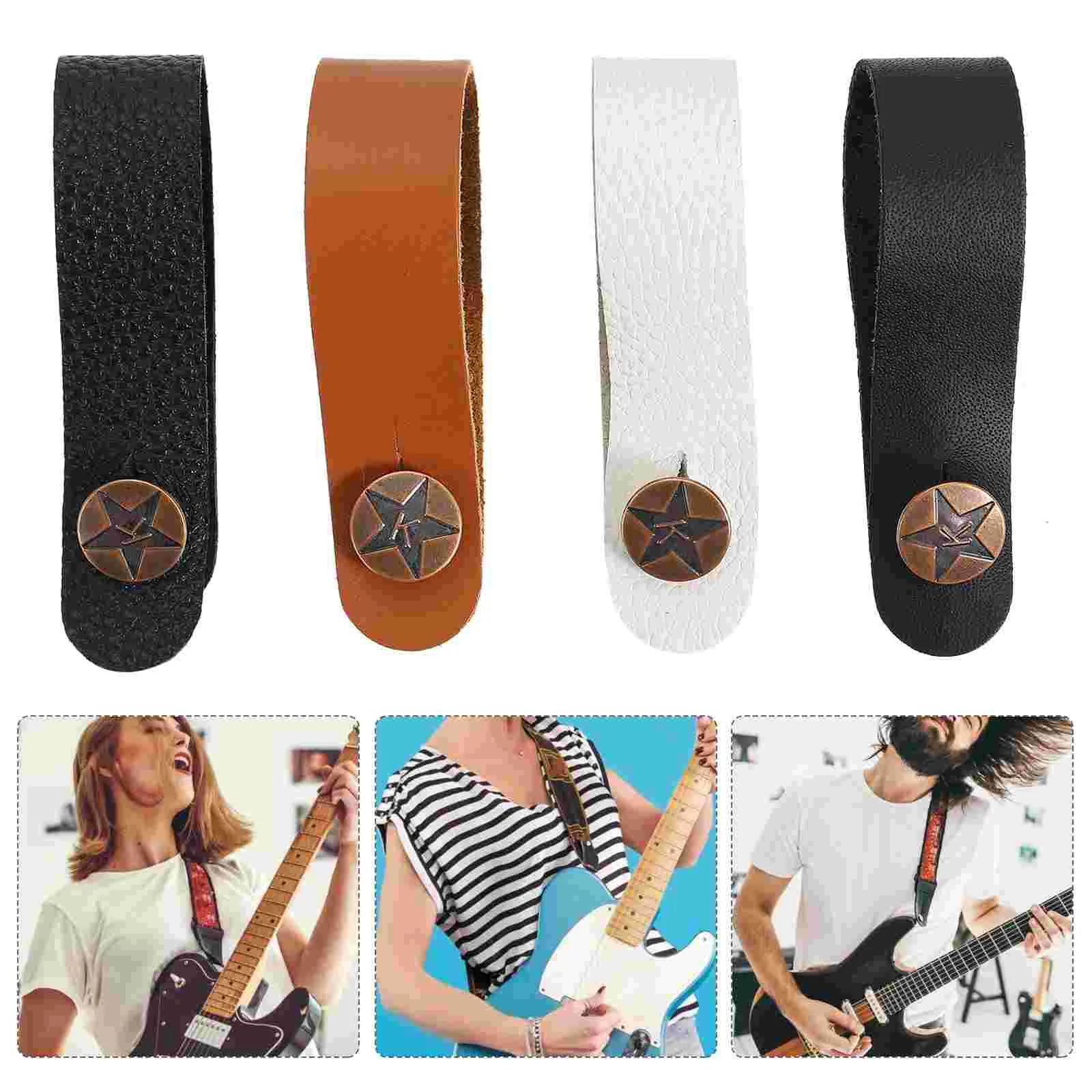 4 Pcs Guitar Headband Headstock Strap Back Belt Straps Tie Neck Ukulele Acoustic Button