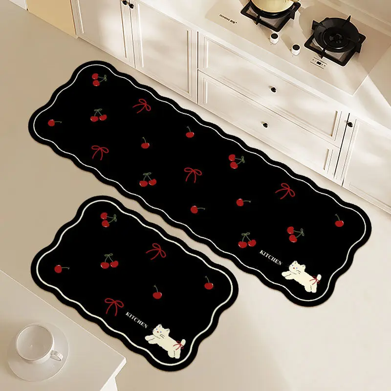 

Влаговпитывающий кухонный коврик прямоугольной формы, нескользящий, легко чистится, современный простой резиновый коврик-подкладка
