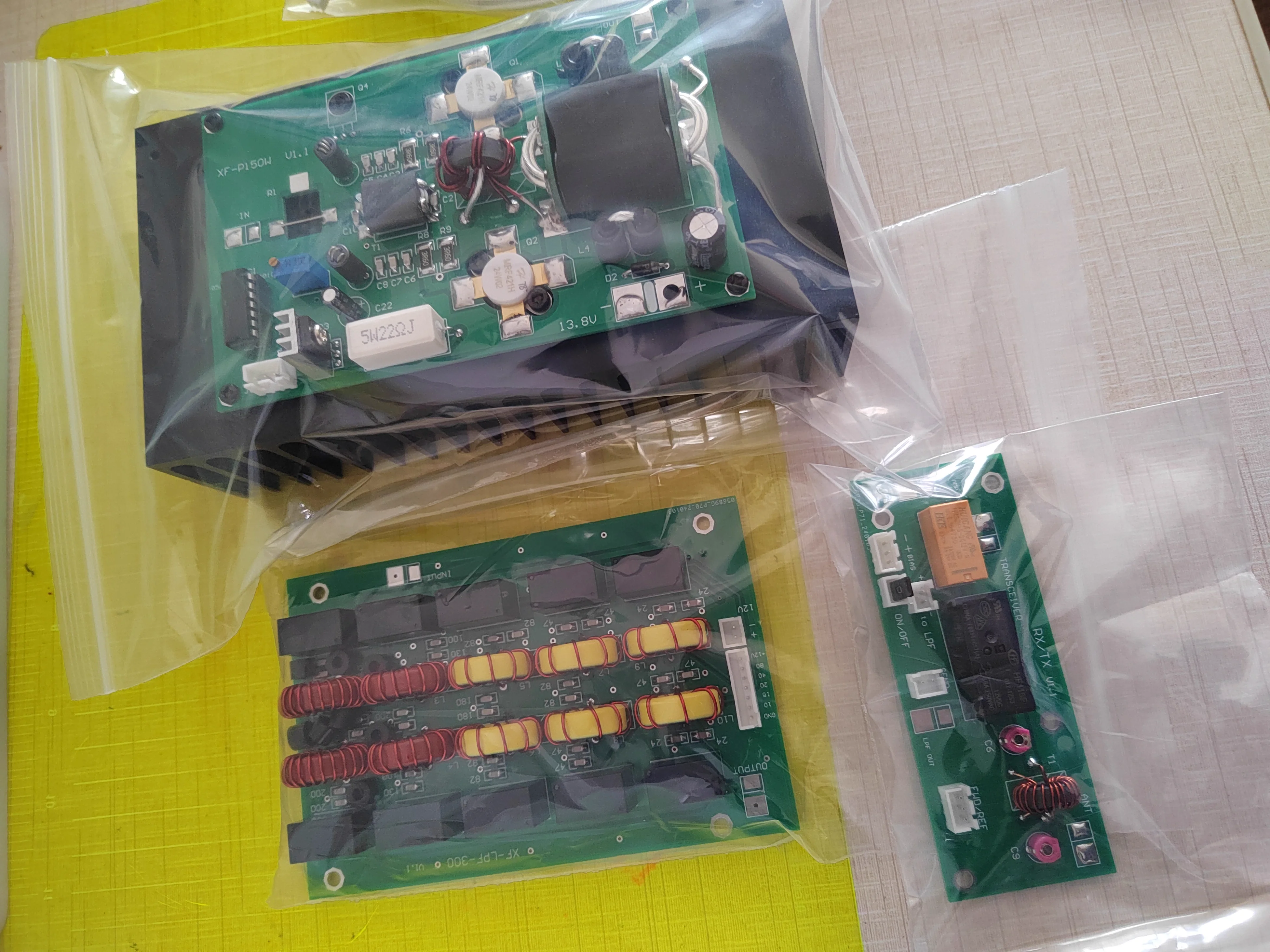 100W 3.5-30mhz Shortwave HF Power Amplifier AMP with Heatsink + LPF filter + TX RX Converter
