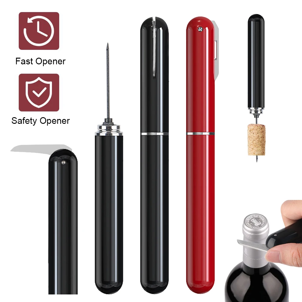 Wine Bottle Opener Stainless Steel Pin Air Pressure Wine Corkscrew Wine Corkscrew Bar Accessories Portable Air Pump