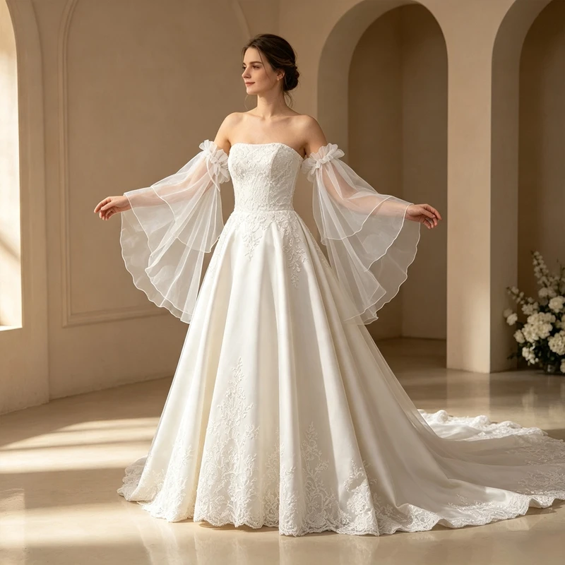 mangas-decorativas-de-tule-estilo-lolita-doce-removiveis-com-laco-e-babados-para-vestidos-de-noiva-e-festa