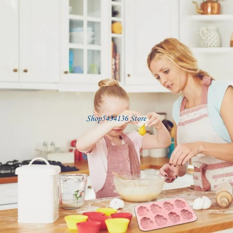 

H7ED Functional Silicone Pastry Molds Flexible Silicone 8 Slot Cloud Cake Baking Molds for Truffles Jellies Dessert