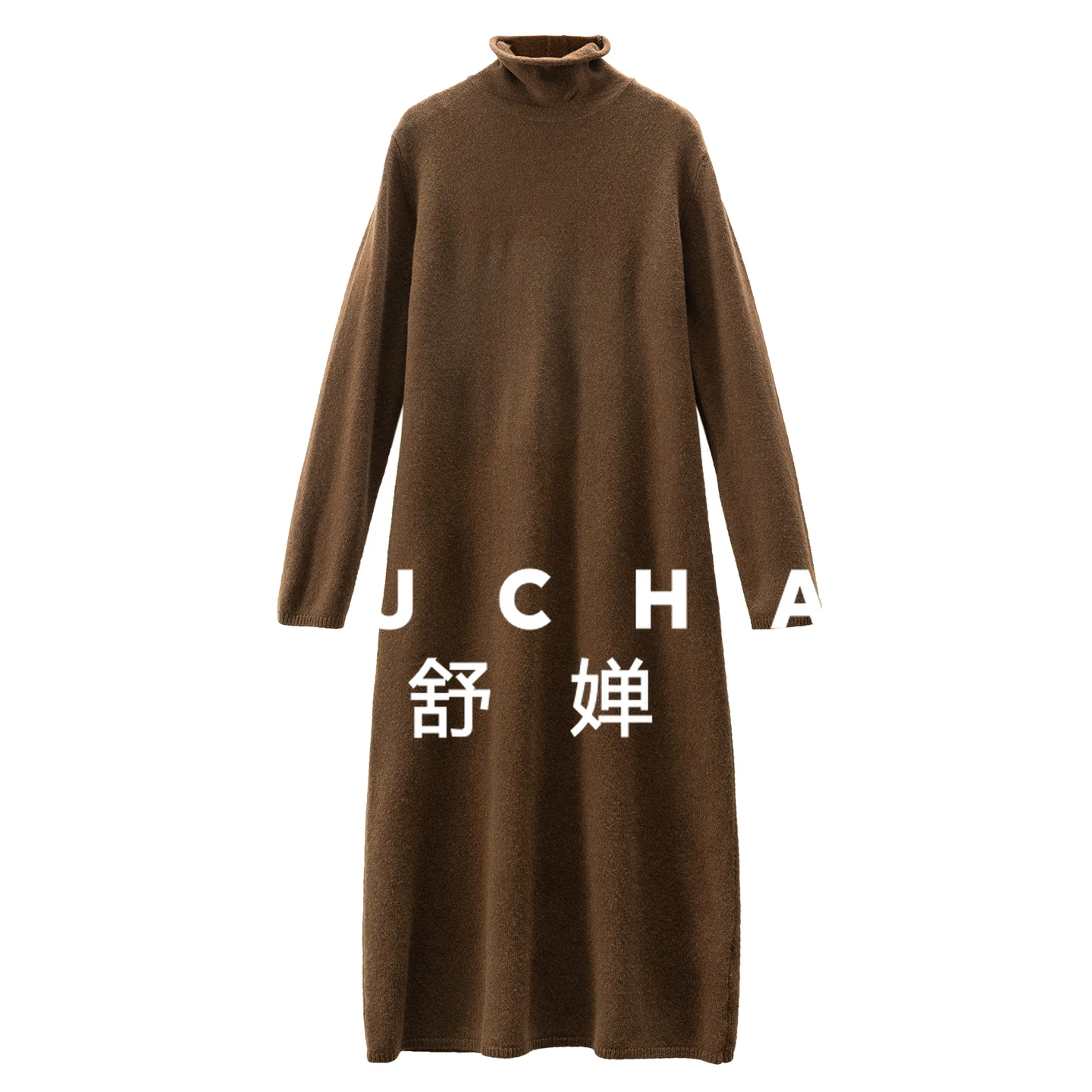 

Autumn and Winter Lazy Dresses 100% Wool Curled Turtleneck Sweater Dress Women 73F7 Vestidos De Fiesta