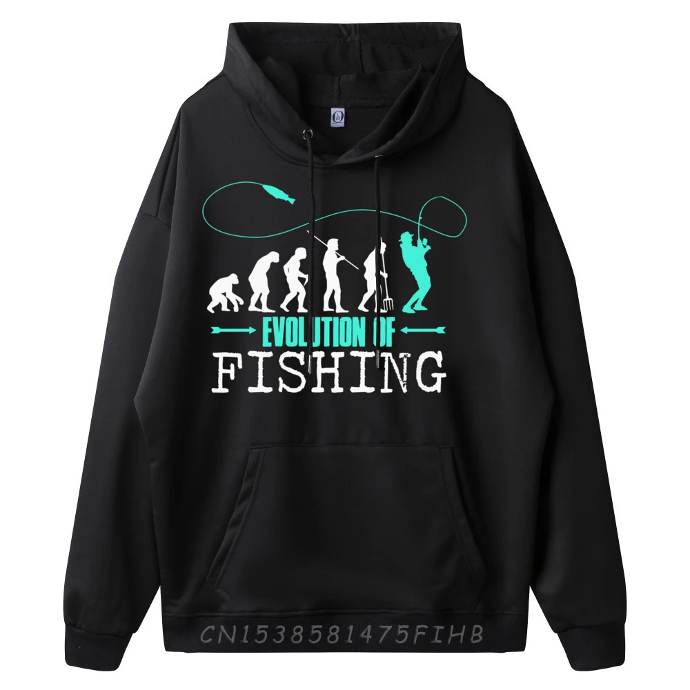 Evoluzione del pescatore lussureggiante da pesca Angelo Spruch Camicia nera T-shirt grafiche Felpe con cappuccio da uomo oversize Halloween