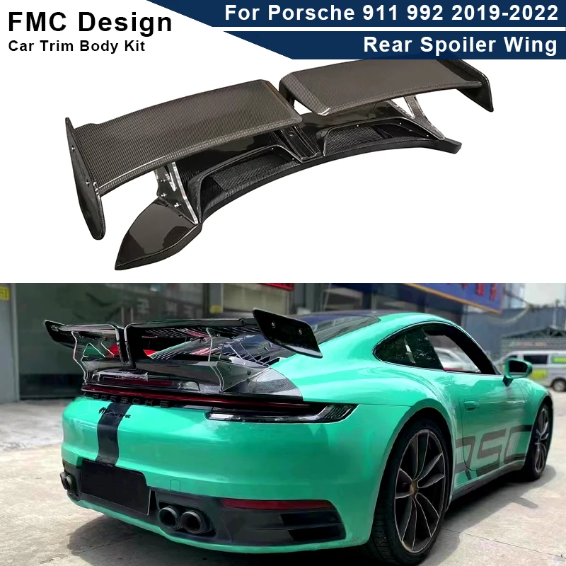 

High Quality TechArt Style Carbon Fiber Rear Spoiler Wing Trunk Wing Separator Body Kit for Porsche 911 992 2019-2022