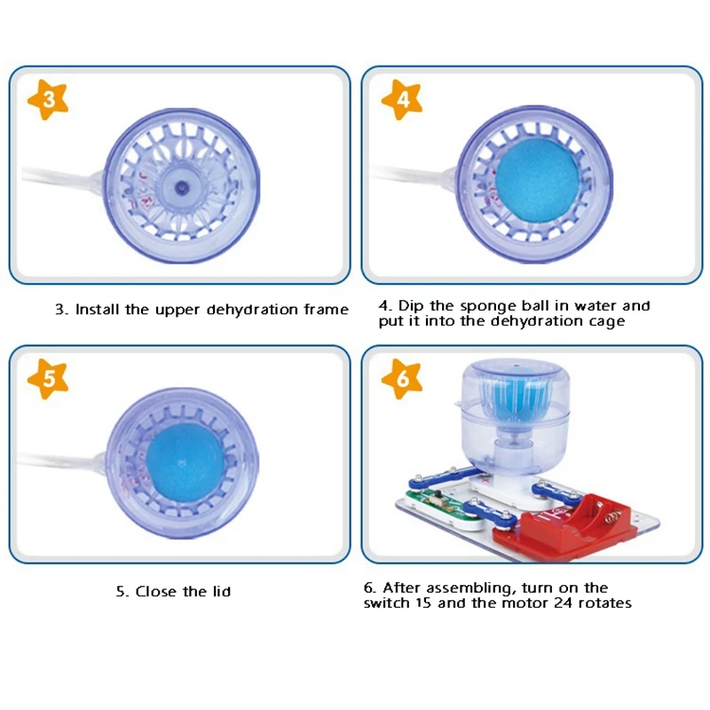 Brinquedos elétricos para crianças, 4 em 1, Educacional, Ciência, Experiência, Jogo, DIY, Tijolos, Secador, Gaiola, Pássaro, Ferramentas de aprendizagem