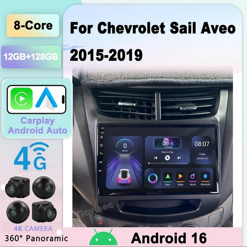 Radio de coche Android 16, Radio estéreo para coche, reproductor de vídeo Multimedia para Chevrolet Sail Aveo 2015 2016 2017 2018 2019, navegación GPS