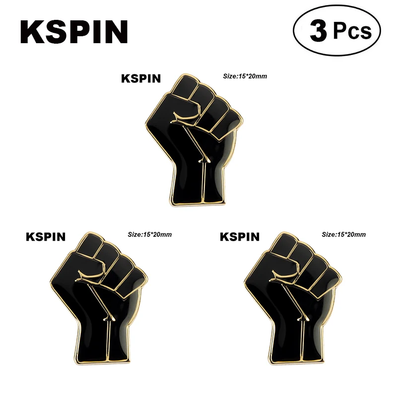 Raised Fist of Solidarity Enamel pin Red Black brooch Bag Hat Clothes Lapel Pin Badge Black Lives Matter Jewelry Gift