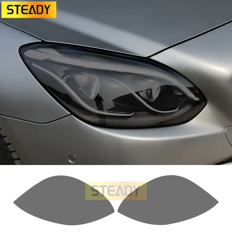 

2 Pcs Car Headlight Protective Film Front Light Transparent Smoked Black TPU Sticker For Mercedes Benz SLK Class R172 SLC 55 AMG