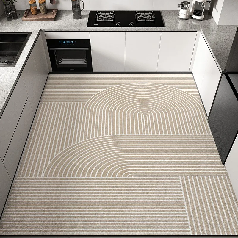 

Light Luxury Kitchen Floor Mat Scrubbable Oil-proof Dirt-proof PVC Waterproof Carpet Easy To Clean Balcony Rug Ковер Tapis 러그