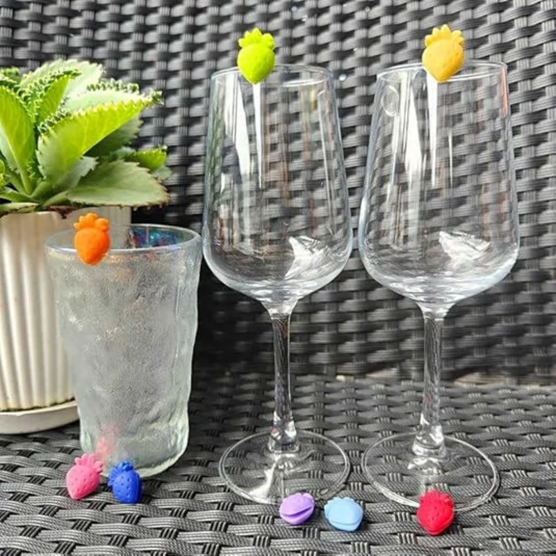 Silicone Label Wine Glass Recognizer Drinking Glass Identification Labels Tag Signs for Party Barware Accessories