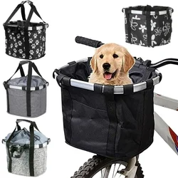 Mountain Bike Front Basket Bicycle Pet Carrying Bag Foldable and Detachable Bicycle Basket Portable Bicycle Basket 3KG Load