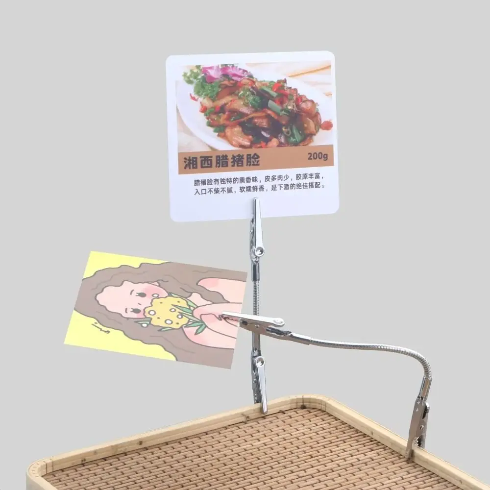 Multifunction Flexible Hose Double Head Alligator Clip Memo Clip Holder Notes Clamp Photo Clip Table Place Card Number Holder