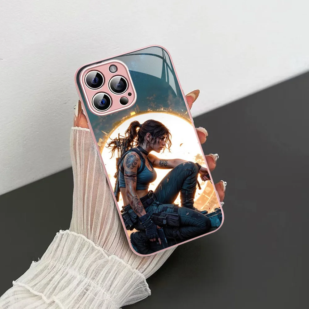 Videospiel Tomb Raider Handyhülle aus gehärtetem Glas für iPhone 14 13 12 11 Pro Mini XS MAX 14 Plus X XS XR Fundas