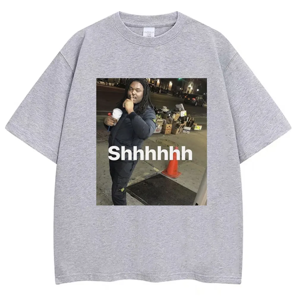 Lucki Shhhhh Funny Meme Print T-shirts Men\'s Women\'s Oversized Humor T Shirt 100% Cotton O-Neck Casual T Shirts Streetwear Gifts