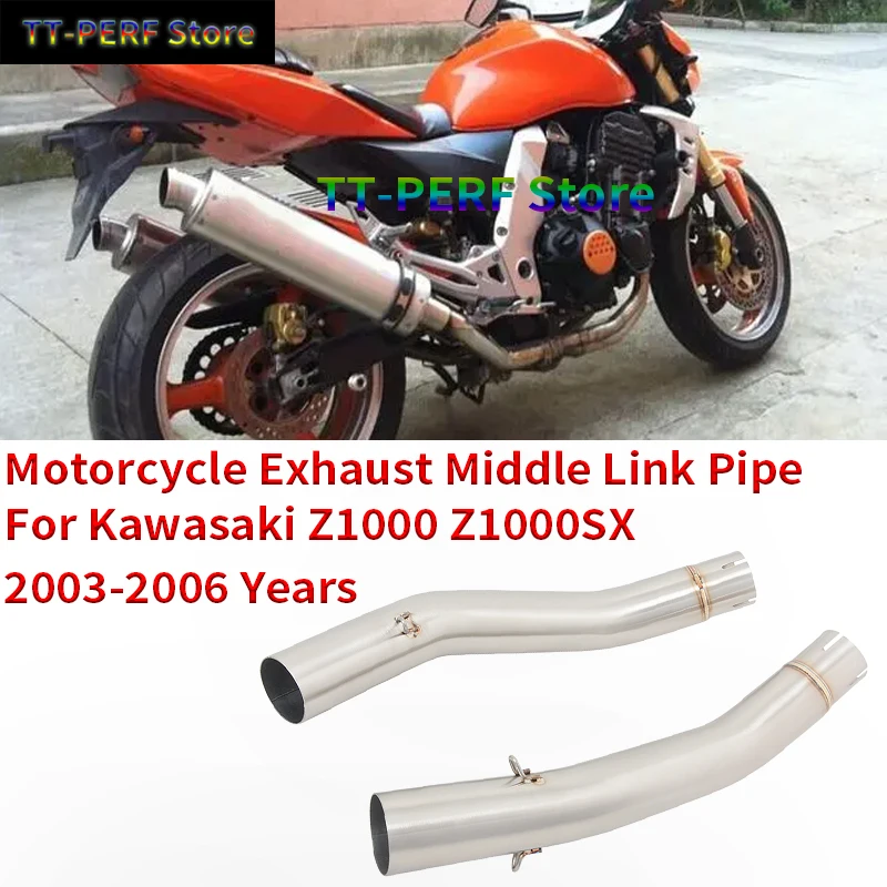 

Надевается для KAWASAKI Z1000 Z1000SX 2003-2006 лет, выхлопная труба мотоцикла, среднее звено, побег, двойная трубка из нержавеющей стали