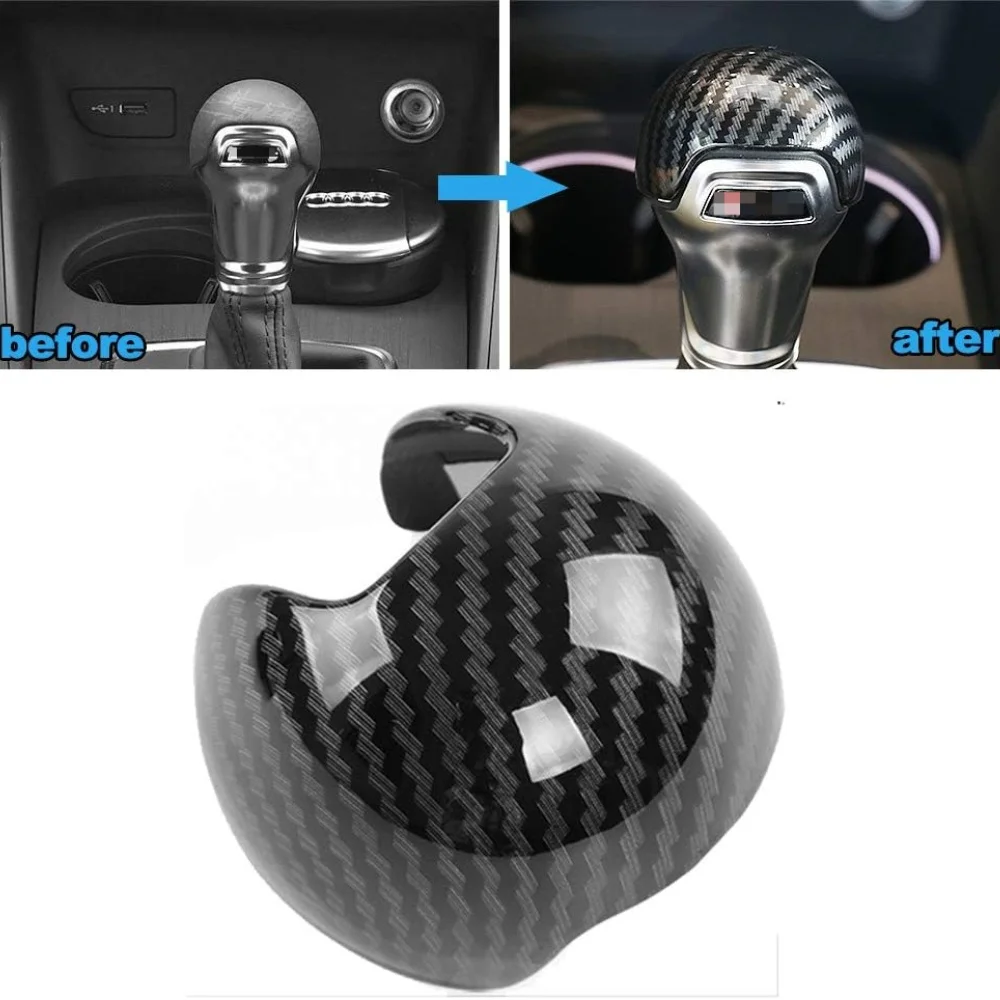 for AUDI A3/S3 2013-2022 Carbon Fiber Pattern Gear Shift Knob Cover Trim- ABS Durable Lightweight Interior Upgrade