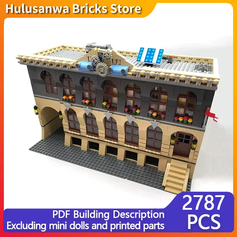 City Street View Model MOC Building Bricks Car Engine Factory Modular Technology Gifts Holiday Assemble Children Toys Suit