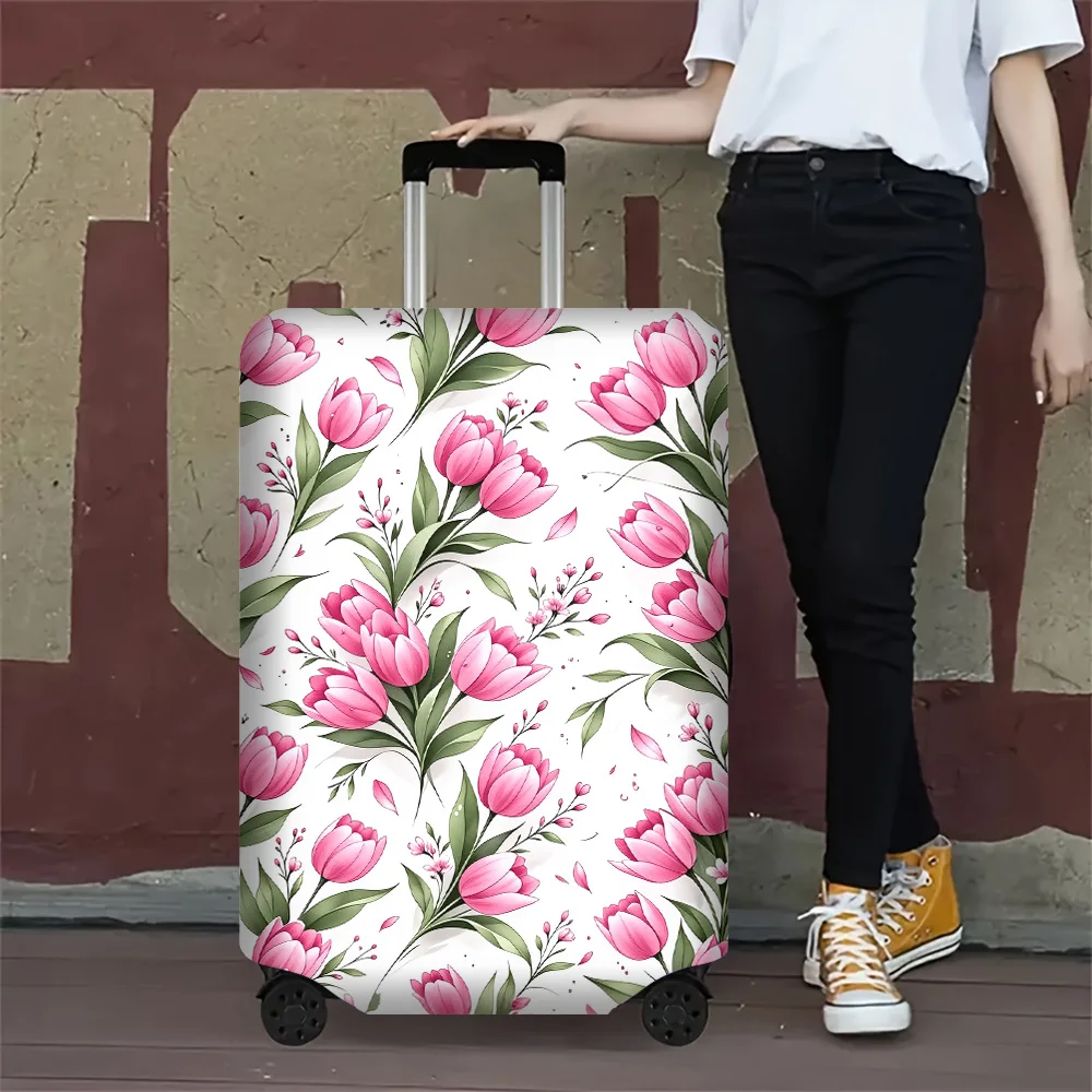 capa-de-mala-com-estampa-floral-de-tulipa-rosa-1-peca-para-malas-de-18-32-polegadas-acessorio-de-viagem-elastico-e-protetor-contra-poeira-para-protecao-eficaz