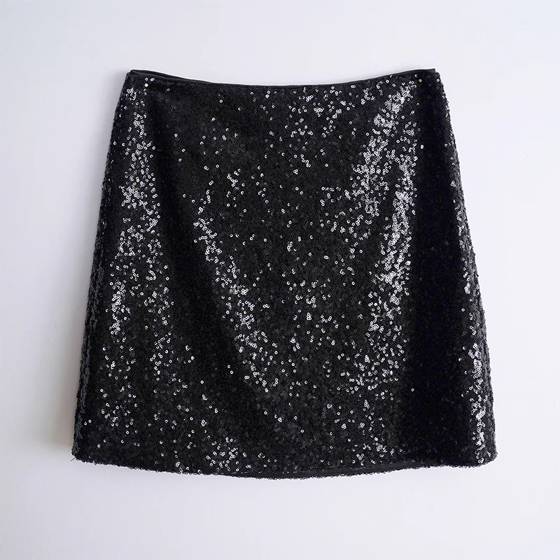 2024 New Sparkling Short Skirt Sparkling Spring/Summer Small Tall Waist Slim A-line Short Skirt Wrapped Hip Skirt