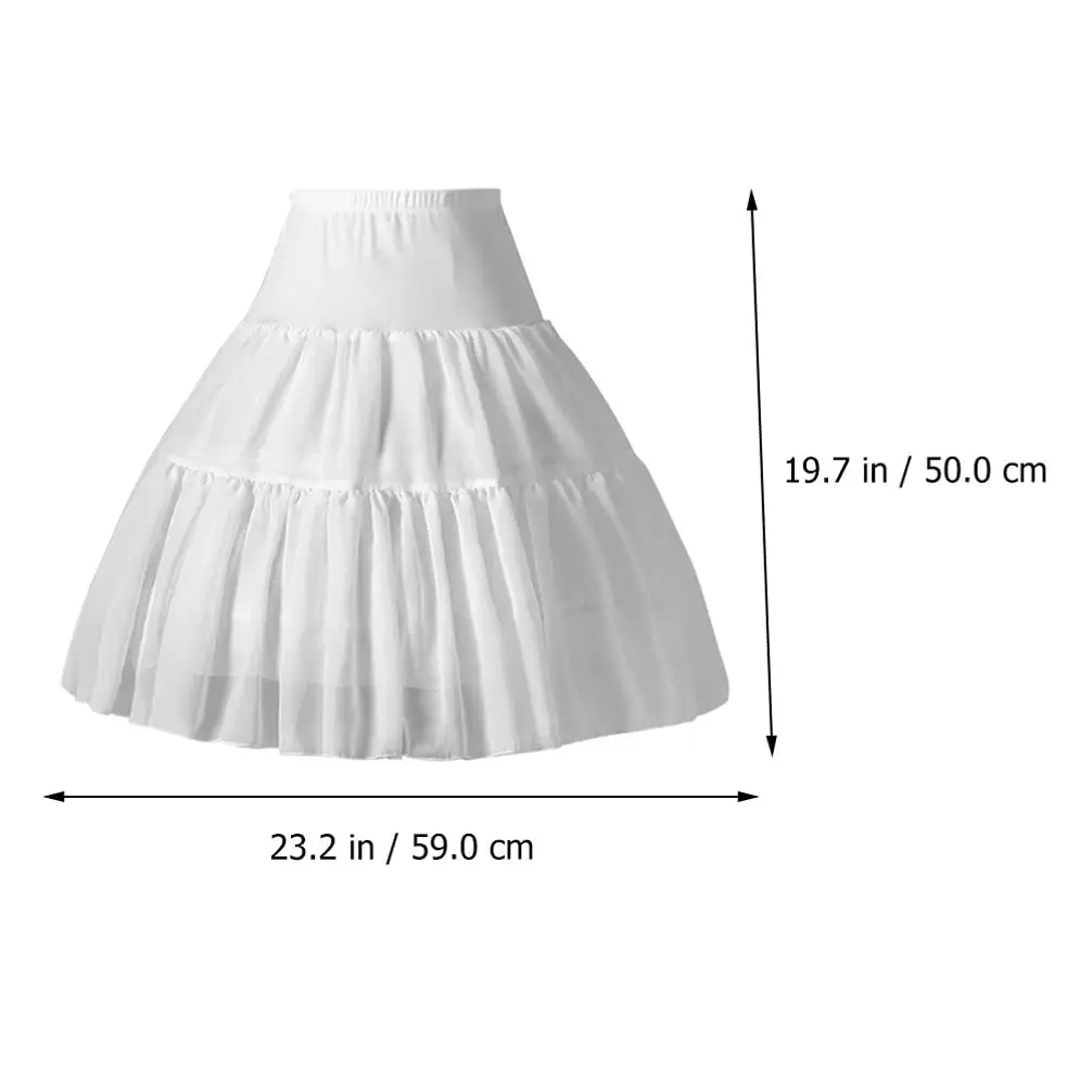 Crinoline vestido Lolita para niñas, ropa interior, enaguas de Cosplay, falda en capas de cintura media elástica, blanco