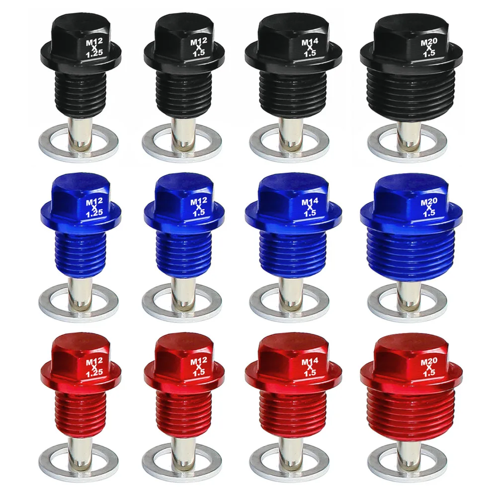 Aluminum Magnetic Oil Drain Sump Plug Bolt M12x1.25 M12x1.5 M14x1.5 Universal For Honda Acura Oil Pan Repair Part
