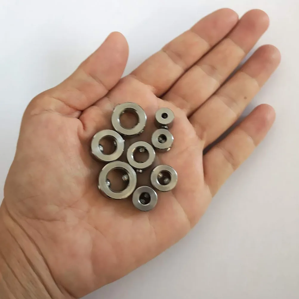 

8pcs 3-10Mm Drill Bit Positioner Woodworking Tool Stainless Steel Depth Stop Collar Drill Bit Ring Metal Clamping Device Spacing