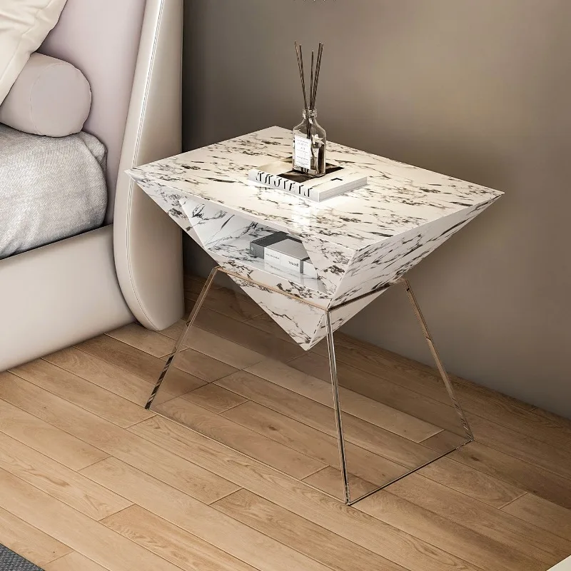 Italian minimalist bedside table personalized creative decoration simple modern high-end designer light luxury bedroom
