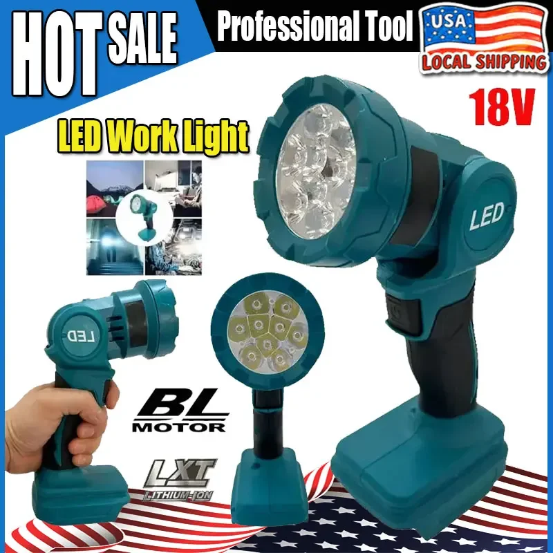 

Складной светодиодный прожектор Fit Makita с 5 светодиодами, перезаряжаемый уличный фонарь для аккумулятора Makita 18В