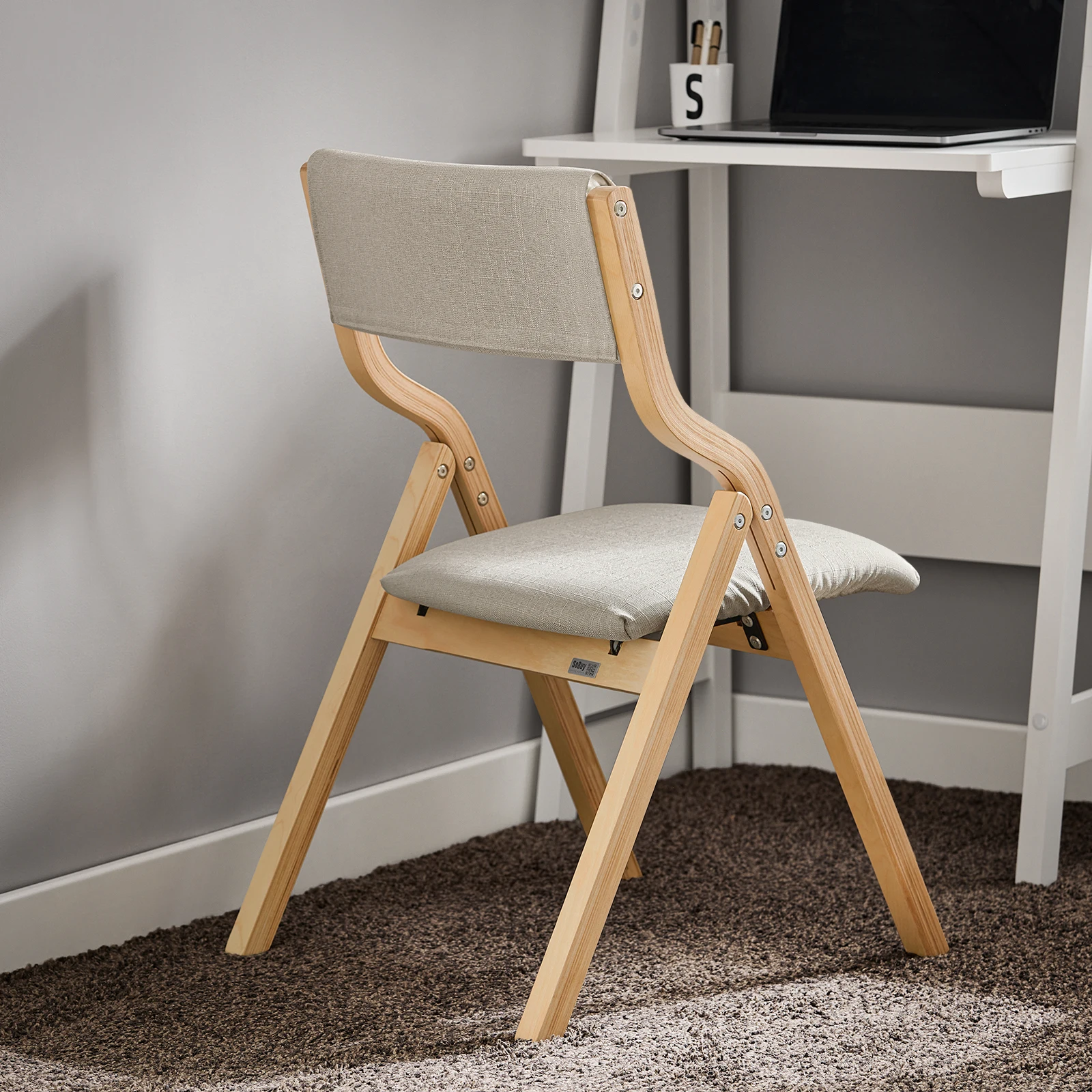 SoBuy FST40 silla plegable, silla de comedor, silla de cocina con asiento y respaldo acolchados